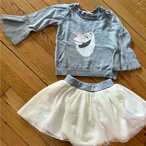 Baby Gap skirt and sweater size 2